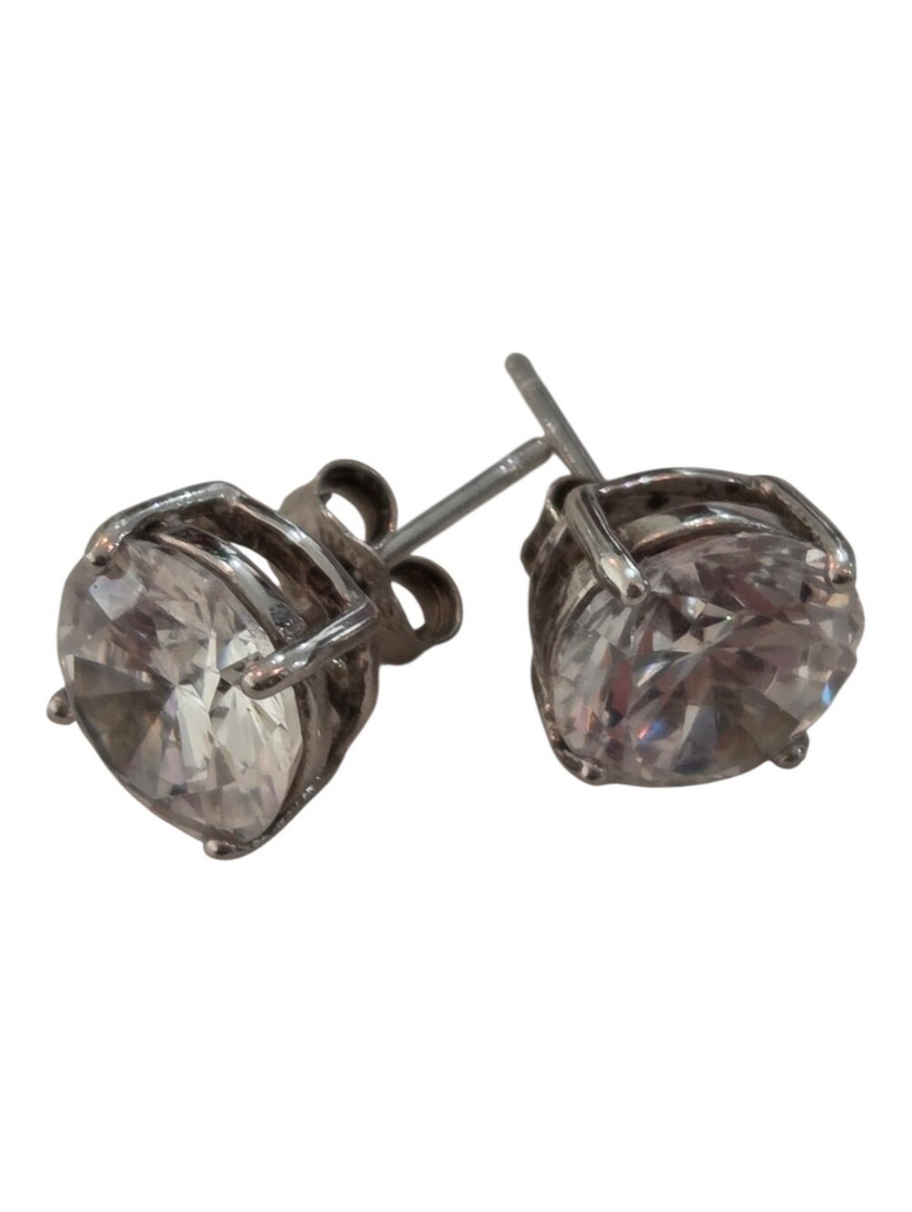 Vintage MWS Mark Wasserman Samara 925 Sterling Silver CZ Stud Earrings
